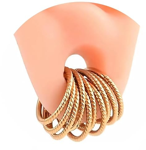 Vankula Pesos Dilataciones Oreja tapones dilata 10 PCS Pendientes túnel acero inoxidable Expansores Estiramiento Piercing 8mm 10mm (1.2 * 10mm, Espiral Oro)