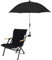PRTECY Stuhlschirm mit Klemme, Verstellbarer Strandkorb-Sonnenschirm, Universeller Sonnenschirm für Terrassenstühle, Strandstühle, Kinderwagen, Sportstühle, Rollstühle und Wagen(Schwarz)
