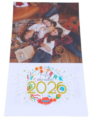 Calendario Personalizado 2026 con Foto, Imagen o Logo – Tamaño 30x46 cm con Colgador – Almanaque con Faldilla, para el Nuevo Año