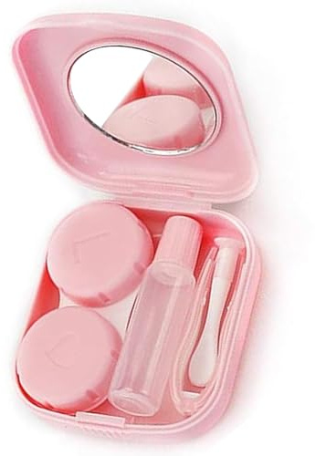 MYSUNBAR 1 étui pour lentilles de contact, 1 étui pour lentilles de contact et accessoires, ventouses, récipient hygiénique portable pour lentilles de contact, multicolore, Organiseur de poche