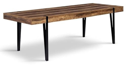 IDMarket - Table à Manger Extensible Rectangle Austria 8-12 Personnes Bois Pied épingle Noir 200-240 cm