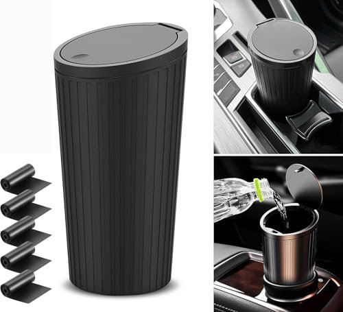 JOYSKY Pattumiera per Auto Portatile - Mini Sigillabile con 5 Rotoli di Sacchetti per Spazzatura