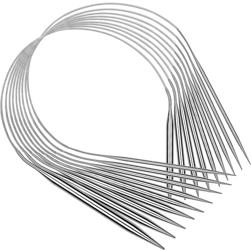 Coopay Ferri circolari per maglieria, 120 cm, 9 ferri da maglia circolari in acciaio inox, 2,0/2,5/3,0/3,5/4,0/4,5/5,0/5,5/6,0 mm, ferri circolari da maglia da 120 cm per maglioni calzini