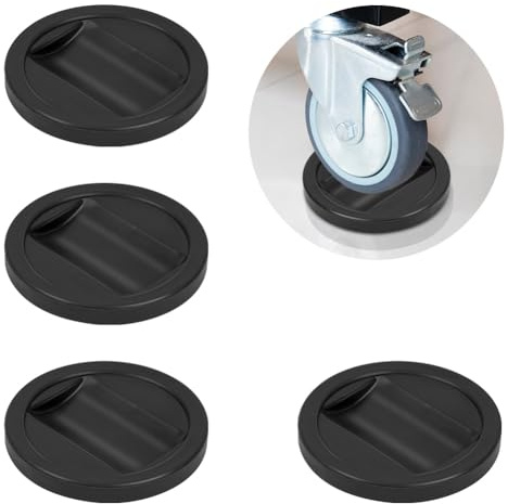 OSDUE Furniture Caster Cups, 6 Pcs, Black | Anti-Sliding Bed Wheel Stoppers, Rubber Material, Castor Cups for Wooden Floors Keep Secure for Floors Wheels, Sofas and Bed