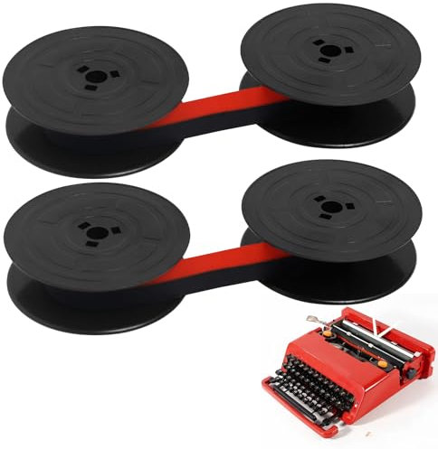 2 Stück GR4 Farbband Schreibmaschine, Schreibmaschinenband für Olivetti GR4, Strapazierfähig Nylon Schreibmaschine Farbband, Jeweils 7 Meter, Schwarz Rot Zweifarbig