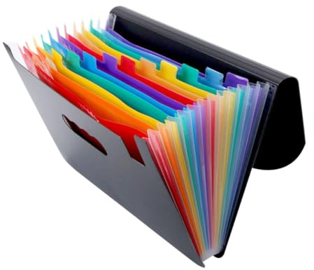 ZUNOXAZ Dossier Portable Compartiments Plastique Léger Organisateur Multifonction pour Étudiants et Bureau pour Documents Scolaires et Professionnels