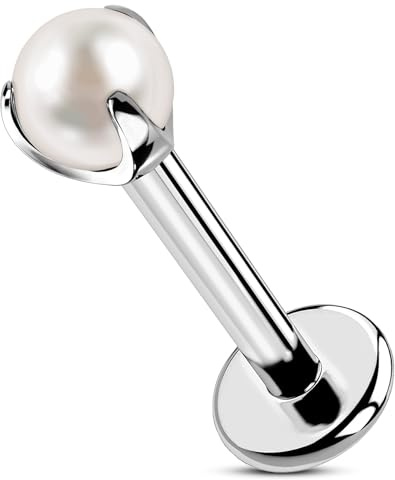 OUFER Body Piercing Internally Labret Piercing Jewellery 16G helix örhänge pärla läppstift 8 mm tragus conch-örhängen titan läpppiercing smycken för kvinnor män