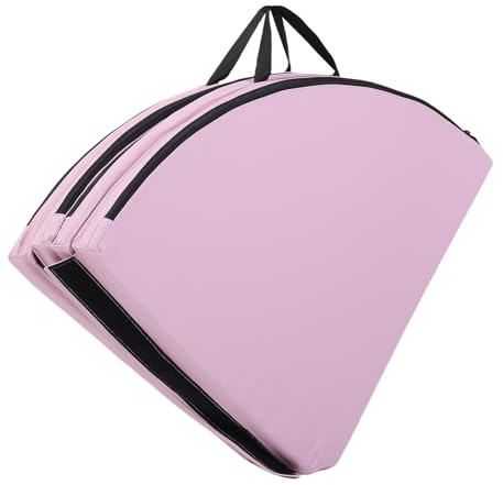 Keenso Pole Dance Crash Mat, Pink Round Portable Safety Pad with Handle for Home Gym Training