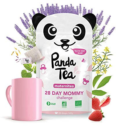 Panda Tea - Maternitea - Tisane Grossesse et Allaitement Sans Caféine Certifiée BIO - 28 Sachets/Infusettes -