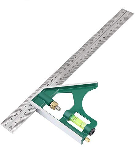 Regla de Angulo de Combinación de 12 Pulgadas Regla Ajustable Cuadrada de Combinación Multifuncional de Medición de Acero Inoxidable