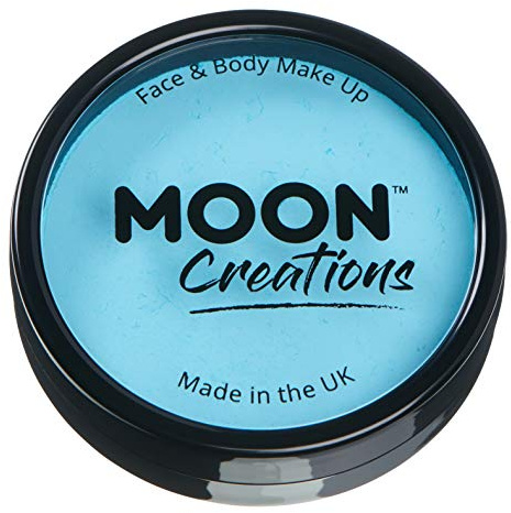 Moon Creations Pro Face & Body Makeup | Light Blue | 36g | Professional Colour Paint Cake Pots for Face Painting | Face Paint For Kids, Adults, Fancy Dress, Festivals, Halloween