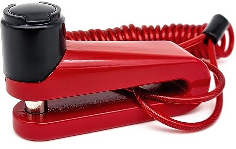 RADIKAL RK510R Bremsscheibenschloss für Roller, Fahrrad, Fahrradschloss Stahl, Ø10 mm Schließbolzen, Erinnerungskabel