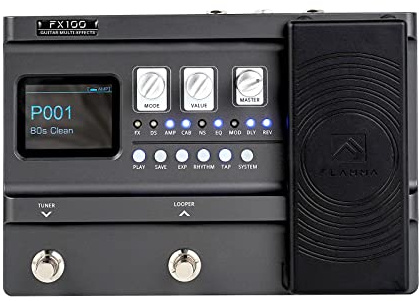 LAMMA FX100 Guitar Pedal Multi-Effects Processor with Looper Amp Modeling 151 Built-In Effects 200 Presets Expression Pedal 3rd Party IR Headphone OTG for Performance Practice Live Streaming