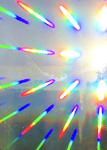 Rainbow Symphony – Rainbow Suncatcher Window Film, Diffraction Window Film, Stained Glass Window Cling, Holographic Prismatic Film, Spectra Pattern, 12 X 18, Made in USA