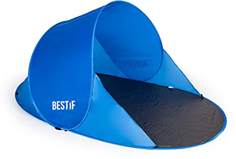 BESTIF Tienda de campaña para playa desplegable grande | autoensamblable tienda de playa bolsa de transporte protección solar protección contra el viento 190 x 86 x 120 cm (azul)