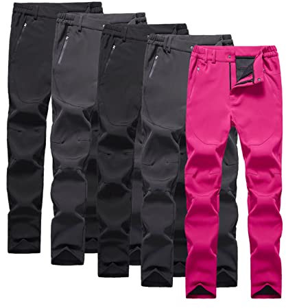 PMJAdd8s4 Wanderhose Damen Regenhose Fahrrad Wasserdicht Atmungsaktiv Softshellhose Outdoorhose Winddicht Warm Arbeitskleidung Skihose Große Größe Winter Trekkinghose Slim Straight Leg Pants