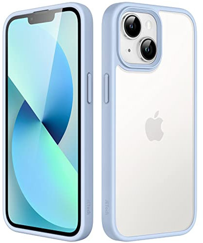JETech Matt Hülle für iPhone 13 6,1 Zoll, Stoßfest Militärstandard FallSchutz Handyhülle, Mattierte Durchscheinende Rückseite Schutzhülle, Anti-Fingerabdruck (Himmelblau)