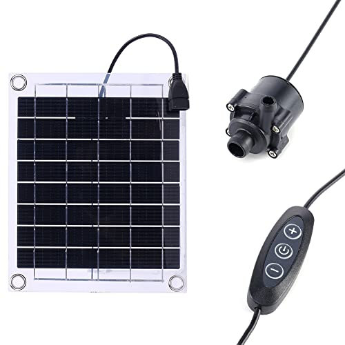 Starnearby Pompa Acqua Solare per Fontana 12V 5W 800L/H Pompa Acqua con Pannello Solare 12V 10W Kit Pompa Solare per Laghetto, Acquario, Piscina, Vaschetta per Uccelli