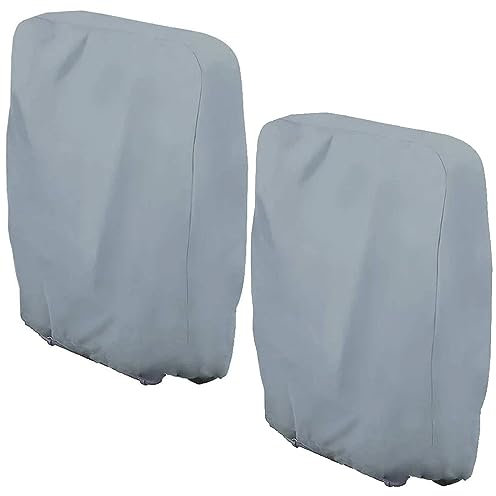 Housse de protection VIVIIHOO pour chaises longues et chaises de jardin, housse Oxford de 2 paquets, résistante au vent et aux UV, avec sac de rangement, pour mobilier de plage, chaises longues (gris)