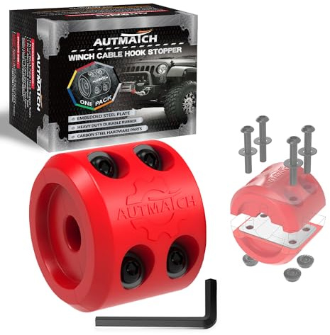 AUTMATCH Winch Hook Stopper (1-Pack) - Fits Steel Cable & Synthetic Rope