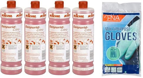 Sanitärreiniger - Badreiniger - WC Reiniger - Kalkentferner - Toilettenreiniger - Urinsteinlöser | mit Laubner Microfasertuch (4 Liter)