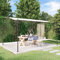 AUVYI Pavillon im Freien 4x3 m Taupe Stoff Wasserfestes Material Gartenlaube mit Geschwungenes Dach Gartenzelt Markise Breite Anwendungen für Teestunden, Familienfeiern, Picknicks