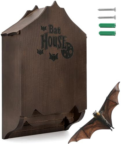 Mezchi Casas de madera para murciélagos para exteriores para árbol, caja de murciélagos de doble cámara, kit grande de casa de murciélagos de 16 pulgadas, perfectamente diseñado para atraer