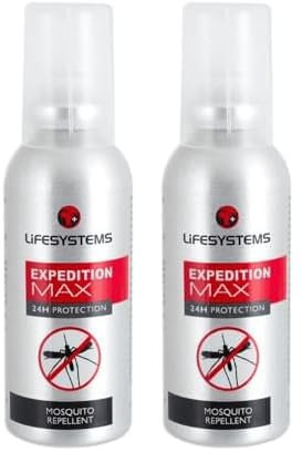 Lifesystems Insect Repellent Expedition Maximum DEET Pump Spray | Repels Mosquitoes, Biting Insects, Ticks | Up to 8hrs Protection, Ideal For Any Destination Including Jungle Tropics, Silver (Pack of 2)