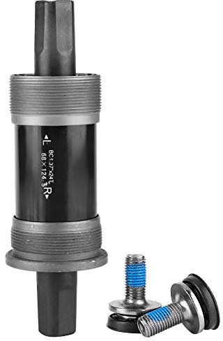 HERCHR Fahrrad Tretlager, 68mm 1,37x24TPI 2-Lager Stahl Fahrrad BB Quadrat Loch Kurbel Achse Mountain Bikes Center Welle Tretlagerachsen Radfahren Zubehör mit Schrauben für Quadrat Kegelspindelkurbel