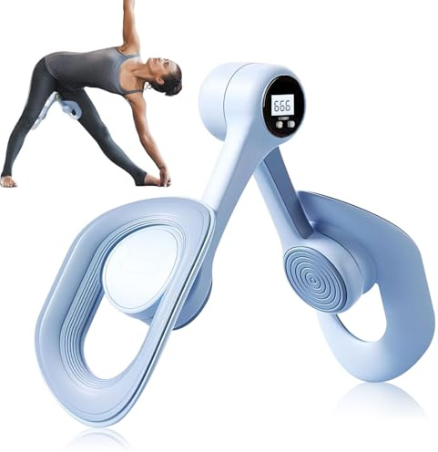 Thigh Trainer, Pelvic Floor Muscle Trainer, Hip & Inner Thigh Exercise Equipment for Women and Men, Automatic Counting, 360 Rotatable Back Hip Exercise Equipment for Home, Gym-Blue