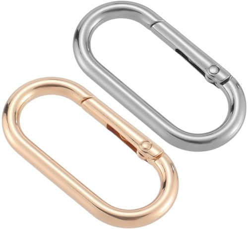 SOFPLATE 1 caja de 6 llaveros con Clip Ovalado Y Resorte de Aleación de Metal Dorado Y Plateado s Y Resistentes con Hebilla de Mosquetón para Bolsos Llaveros Bisutería Manualidades para Principiantes.