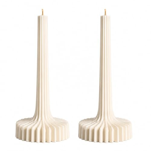 Velas Acanaladas en Forma de Columna, Velas Originales (Blancas)