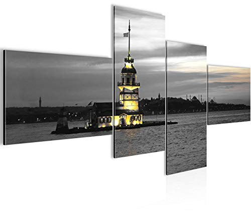 Runa Art Bild XXL 4 Teilig Istanbul Türkei 200 x 100 cm Kunstdruck auf Vlies Leinwand Wanddeko Wohnzimmer Schlafzimmer 604141c