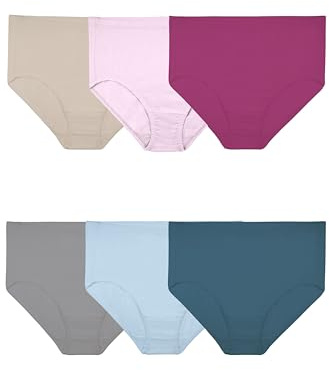 Fruit of the Loom Women's Underwear Breathable Panties (Regular & Plus, Plus Size Brief-Cotton Mesh-6 Pack, 10