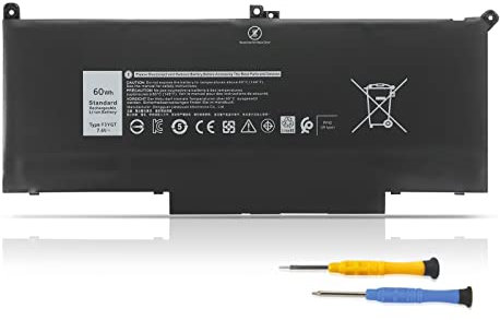 K KYUER 7.6V 60Wh F3YGT Batteria di Ricambio per dell Latitude 12 7000 7280 7290 Latitude 7380 7390 Latitude 7480 7490 Series Business Notebook 0F3YGT DM3WC DM6WC 0DM3WC 2X39G KG7VF V4940 451-BBYE