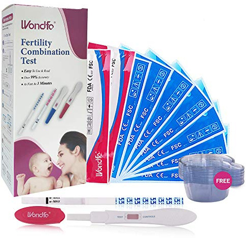 Wondfo 60 x ägglossning urin testremsa LH detektionspinnar + 2 x graviditet urintest mellanströms HCG graviditetstest penna stor känslighet
