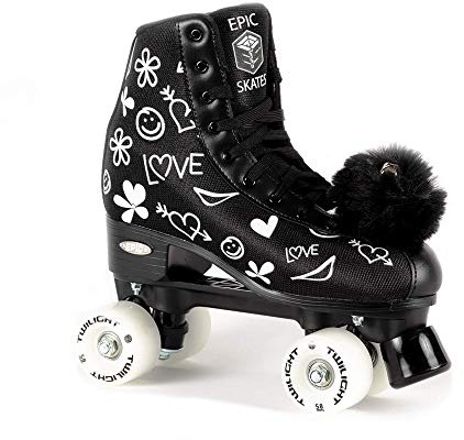 Epic Skates Luv - Pattini a rotelle da donna, taglia 38, colore: nero/bianco