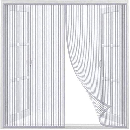 Domiss Moustiquaire Fenêtre Découpable Toile Moustiquaire 150x220cm, sans Percer Magnétique Fermeture Automatique Rideau Porte, Anti Mouche Bande Adhésive, pour Porte Balcon Porte Patio Porte Patio