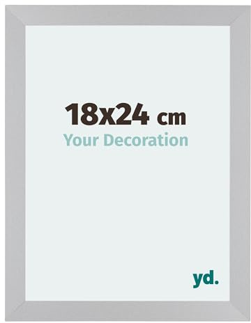 Your Decoration - Cadre 18x24 cm - Argent Mat - Cadres Photo en MDF Avec Verre acrylique - Anti-Reflet - Cadre 18x24 - Mura