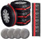 Mocoli Set Reifentüten Reifentaschen, Reifensäcke 4er Set, Auto Reifentaschen Set, Reifen Aufbewahrungstaschen, Reifentüten, Reifenschutzhülle, Geeignet für 13-18 Zoll Reifen