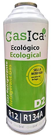 Petroline Gasica D2 226g. Botella Refrigerante Orgánico Ecológico Sustituto del R12 y R134A para Recarga de Aire Acondicionado Coches