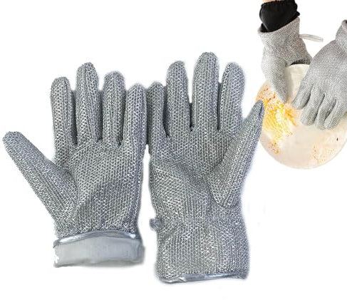 Drahtgeschirrspülhandschuhe, Drahtlumpenhandschuhe, Spülhandschuhe, Stahlwolle-Schrubberhandschuhe, Drahthandschuhe Tücher, leicht abspülbare Spülhandschuhe (M)