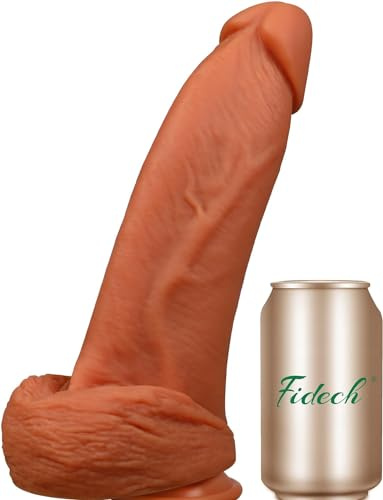 8.7 Inch Realistic Dildo with Strong Suction Cup, Thick Dildos Adult Sex Toys for Hands-Free Play, G Spot Anal Dildo Sex Toy for Men Women Couples, Flexible Big Thrusting Dildos（Flesh）