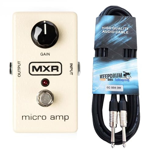 MXR M133 effektapparat Micro Amp Booster pedal keepdrum gitarrkabel