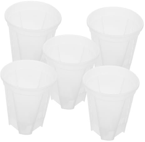 BESPORTBLE 5 Piezas Macetas de PláStico Transparente de 6 Pulgadas para JardíN, Macetas Orquídeas Transparente Macetas de Autorriego Macetas de PláStico para Vivero con DepóSito Profundo