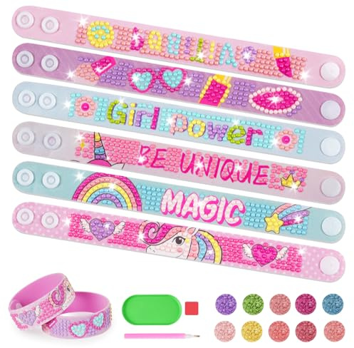 AUAUY Diamond Painting Bracelet, 6PCS DIY Diamond Art Bracelet Kit