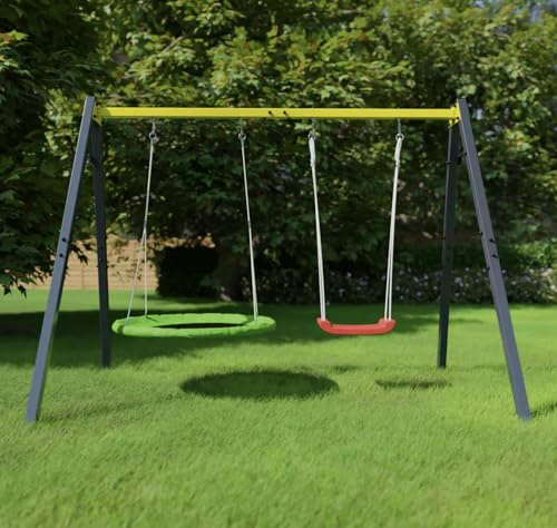 Super-Swing: Schaukelgestell Outdoor, Schaukel, Schaukelgerüst, Doppelschaukel, Schaukel & Nestschaukel, Kinderschaukeln Schaukel Set für Kinder, bis 150 Kg belastbar