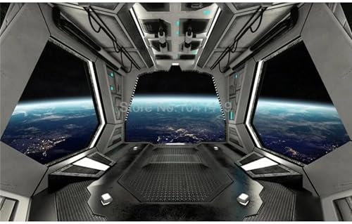 MIXUEXUNLU Wallpaper 3D Three-Dimensional Spacecraft Space Capsule bar Ktv Restaurant Background Wall Decoration Creative Art Poster