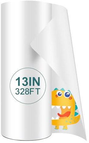 DTF Transfer film roll 13 x 328ft,Transfer Paper Double Sided Glossy Clear PreTreat PET Heat Transfer Paper, Cold and Hot Peel for Epson Inkjet Printer Direct Print on T shirts Textile