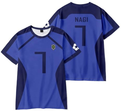 Tongyundacheng Camiseta de manga corta con estampado de color 3D, camiseta deportiva de verano para hombre y mujer, diseño de anime Seishiro Nagi/Isagi Yoichi/Bachira Meguru
